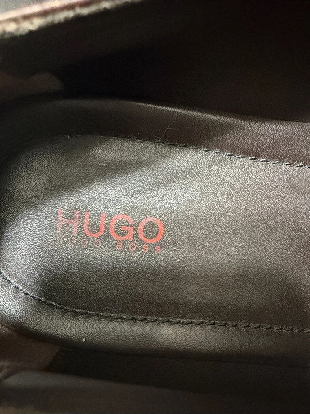 Hugo Brown Leather Slip-On Loafers for Men